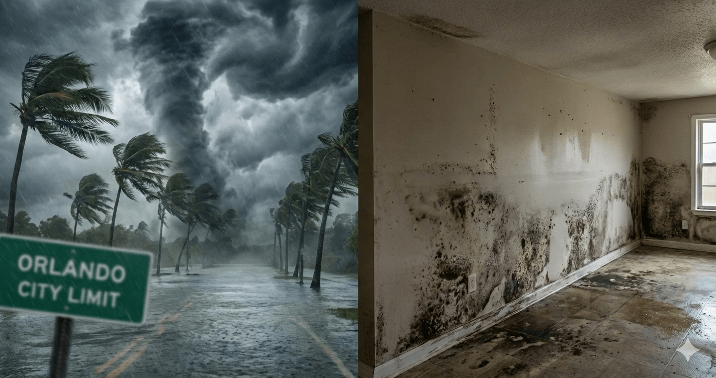 Hurricane mold damage and flooding in Orlando home
